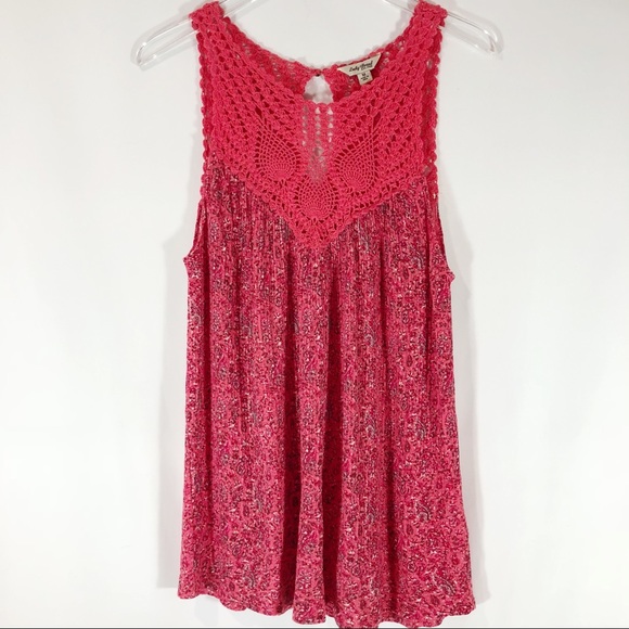 Lucky Brand Tops - Lucky Brand Paisley Crochet Tank